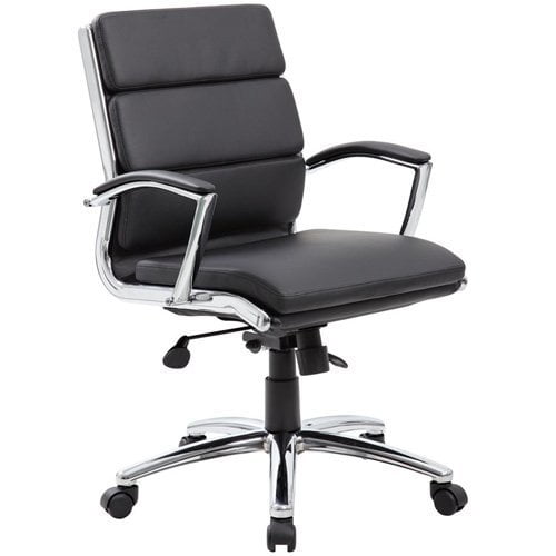 Modern Black Mid Back Conference Chair High Back Gray Upholstery Walmart Com Walmart Com