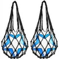 thumbnail image 4 of Sonducket Bolsa de pelota de malla de 2 piezas, soporte de fútbol, bolsa de fútbol, portátil, reutilizable, gimnasio, Fitness, Deportes y aire libre Negro y amarillo, 4 of 6