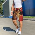 thumbnail image 3 of Daiia White And Red Daisy Cow Mens Woven Stretch Pajama Short,Short Pajama Pants-X-Large, 3 of 7