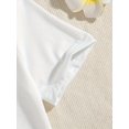 thumbnail image 3 of Camiseta de niña con estampado floral "Mi tía dice que soy perfecta igual que ella". Cuello redondo informal, manga corta, tejido ligero para primavera/verano y otoño., 3 of 6