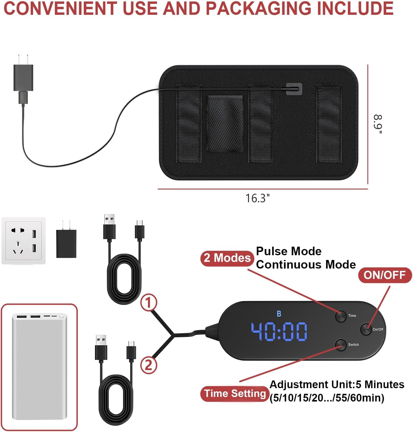 Red Light Belt,384 PCS  Lamp Beads, Red & Infrared Light For Body ,Joint&Back Deep Tissue,Flexible & Detachable Deep Pad With Timer