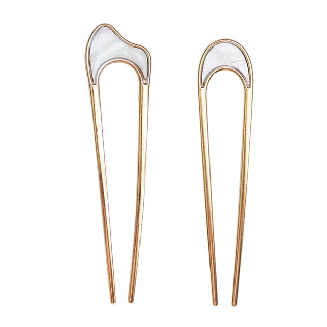 2 Pcs Épingle à Cheveux en Forme de U en Métal Support de Chignon Accessoire pour Cheveux pour Femmes Filles