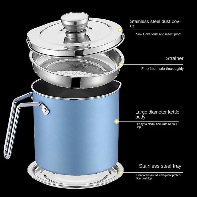 Contenedor de grasa 1.9l Ing Oil Stora Can con Ser,oil Ser Potfor Storage I