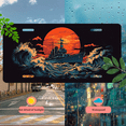 thumbnail image 5 of 1 Pcs 2D Flat License Plate Covers & Frames, Warship in the Sea For Decorative Front, Waterproof For Decoration Aluminum License Plate Covers & Frames Cover For Men Women, 12" X 6", 5 of 7