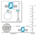 thumbnail image 4 of Dazzlingrock Collection 10x7mm Emerald Cut Blue Topaz & 1.19 Ctw Round White Diamond Eternity Wedding Ring Set for Women in 925 Sterling Silver, Size 5, 4 of 5