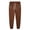 24# Brown, variant on Mens Heavyweight Fleece Lined Jogger Trousers Elastic Cuff Casual Winter Sweatpants with Zipper Side Pockets for Daily Wear