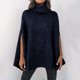 thumbnail image 4 of Gibobby Suéter de Mujer Mujer Otoño Invierno Cuello Poncho Suéter Moda Chunky Knit Cape Wrap Suéteres Jumper Tops (Turquí, M), 4 of 5