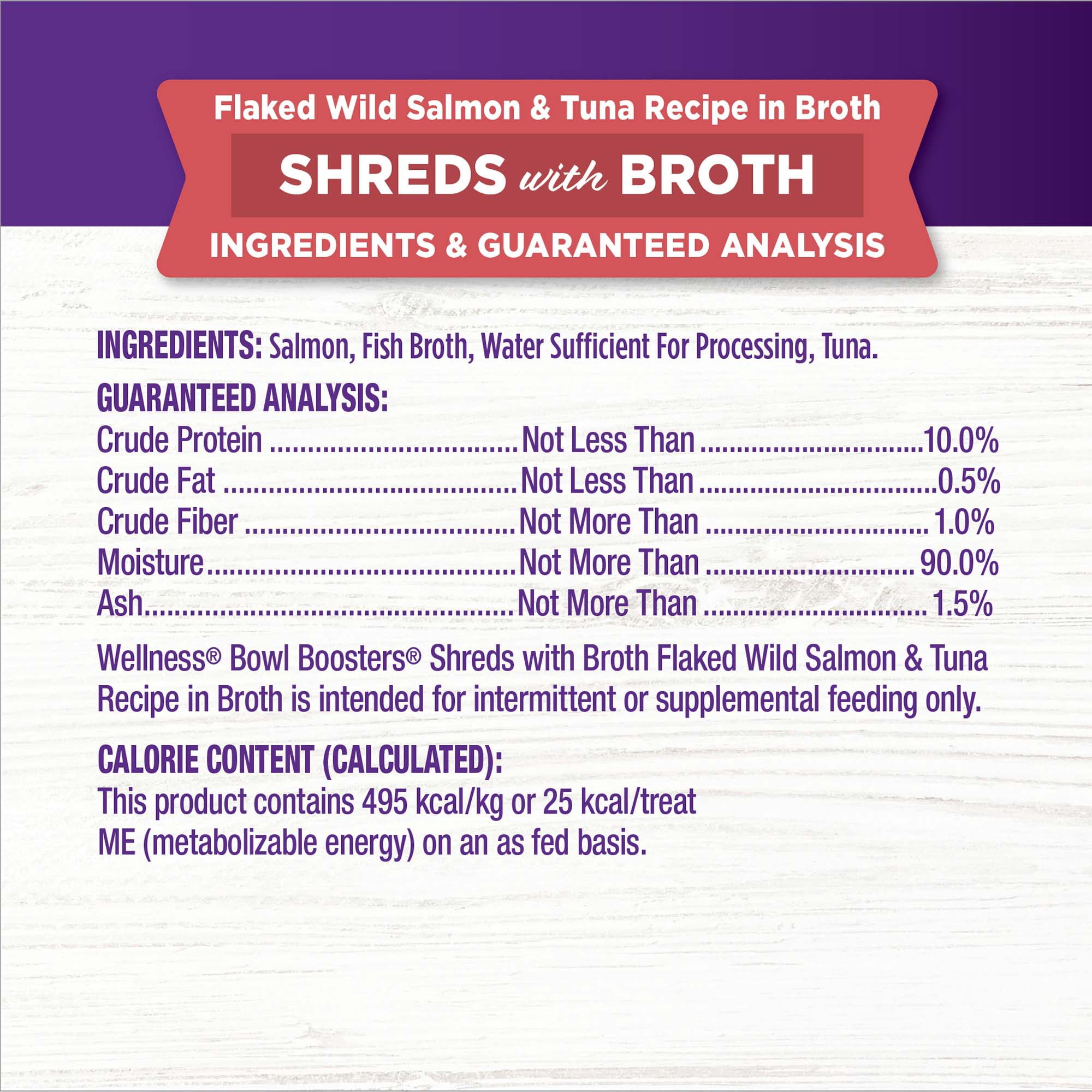 Wellness Bowl Boosters Wet Cat Food Topper, Grain Free, Natural, Flaked Salmon & Tuna Recipe in Broth, 1.75 Ounce Pouch (Pack of 12)