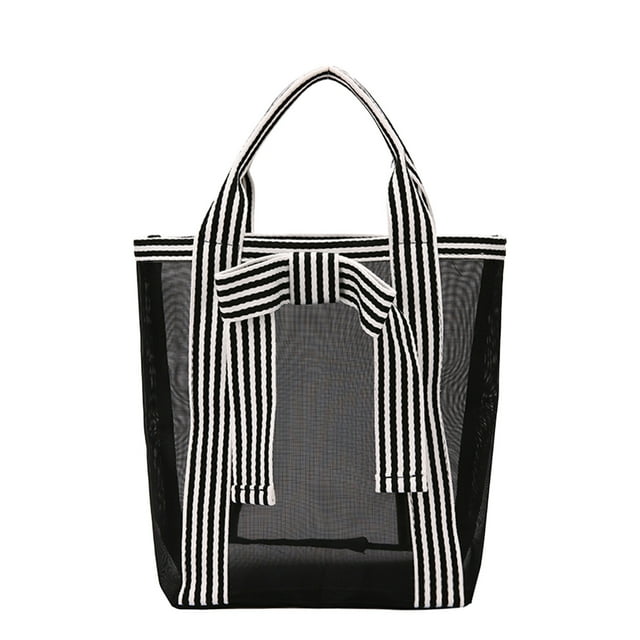 Sac à Main Transparent pour Femmes Sac Fourre-Tout en Maille Transparente Sac à Bandoulière Mode Sac de Voyage