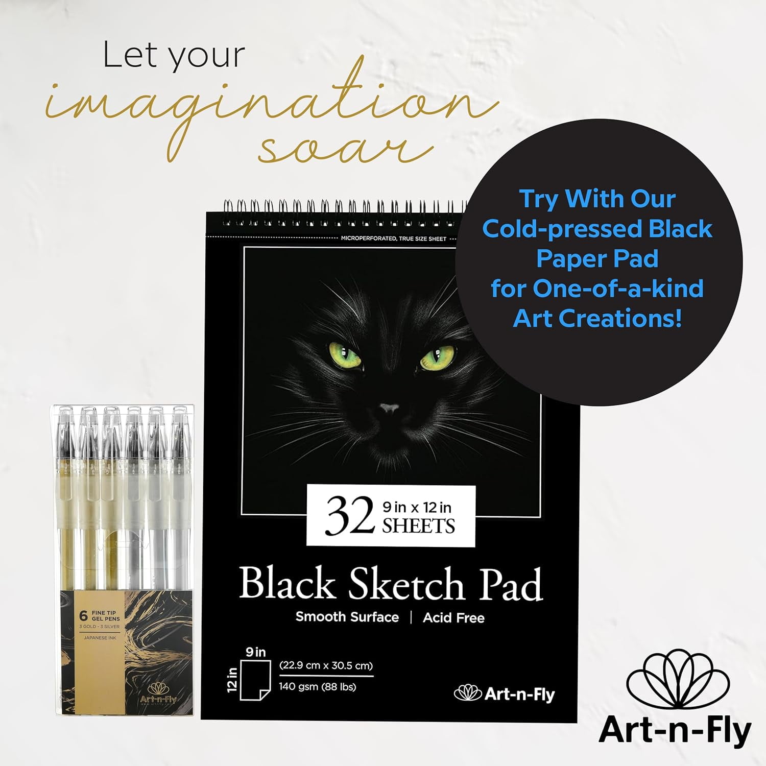 Journaling Doodles with Art-n-Fly White Gel Pen on Art-N-Fly Black Ske
