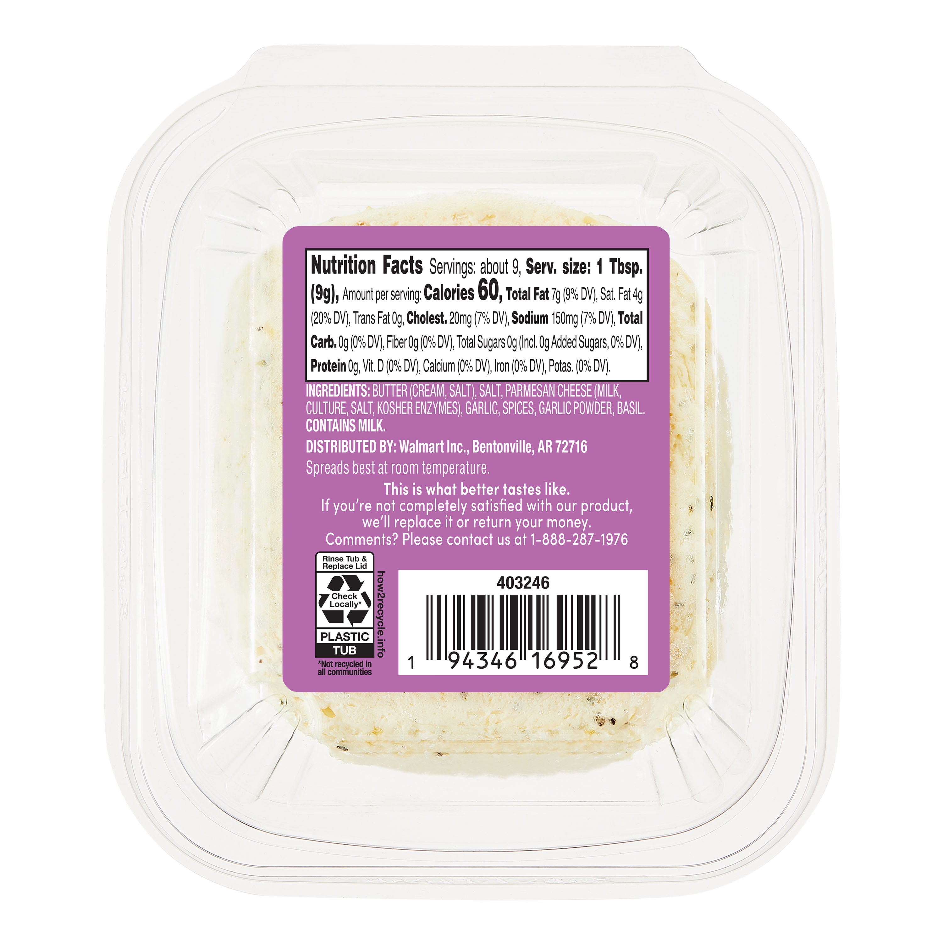 bettergoods Garlic, Parmesan, and Basil Butter, 3 oz
