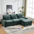 thumbnail image 2 of Newest 99'' Sectional Cloud Deep Seat Couch, Modern Comfy Chenille L Shaped Sectional Sofa for Living Room Set, Upholstered 4-Seats Sofa Couch with Movable Ottoman,Green, 2 of 9