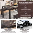thumbnail image 4 of PORKISS 3 Piece Dining Table Set for 4, Faux Marble Kitchen Table Set with 2 PU Leather Benches, Space Saving Breakfast Nook Set for Small Spaces, Brown+Black, 4 of 9