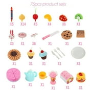 Mundo Toys Pretend Birthday Cake Play Food Set, 75-Piece Pink Cutting Cake Set, Ages 3+