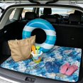 thumbnail image 2 of FOR U DESIGNS Blue Tie Dye Tropical Monstera Print Car Trunk Mat 29" x 39" Durable Cargo Mat Washable Cargo Liner Rear Trunk Liner Non-Slip Vehicle Interior Accessories for Car Van SUV, 2 of 7