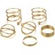 thumbnail image 2 of 6-16 anillos apilables para nudillos para mujeres, adolescentes y niñas, anillos de dedo vintage bohemios, apilables, anillos midi dorados y plateados, juego de anillos múltiples, tamaño 5-1, 2 of 5