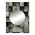 thumbnail image 2 of Designart "Concrete Wall Optical Art" Graphic Print Mirror Wall Decor - Modern Grey Abstract Dining Room Wall Mirror Art - 32" x 24" Inch, 2 of 5