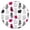 Multicolor Cat White, variant on Black Cat and Paw Print White Pattern Round Fitted Tablecloth with Elastic Edge, Waterproof Dining Table Cover for Indoor Outdoor Camping and Daily Use