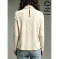 thumbnail image 2 of Women's Cowl Neck Long Sleeve Top, Loose Fit Draped Blouse for Work, Office, Everyday & Casual Wear, 2 of 6
