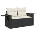 thumbnail image 6 of vidaXL Garden Sofa Set Black, Cream White PE rattan, powder-coated steel, 6 of 9