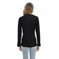 thumbnail image 4 of Womens Long Sleeve Top Slim Fit Zipper Tops Blouse Shirts, 4 of 9