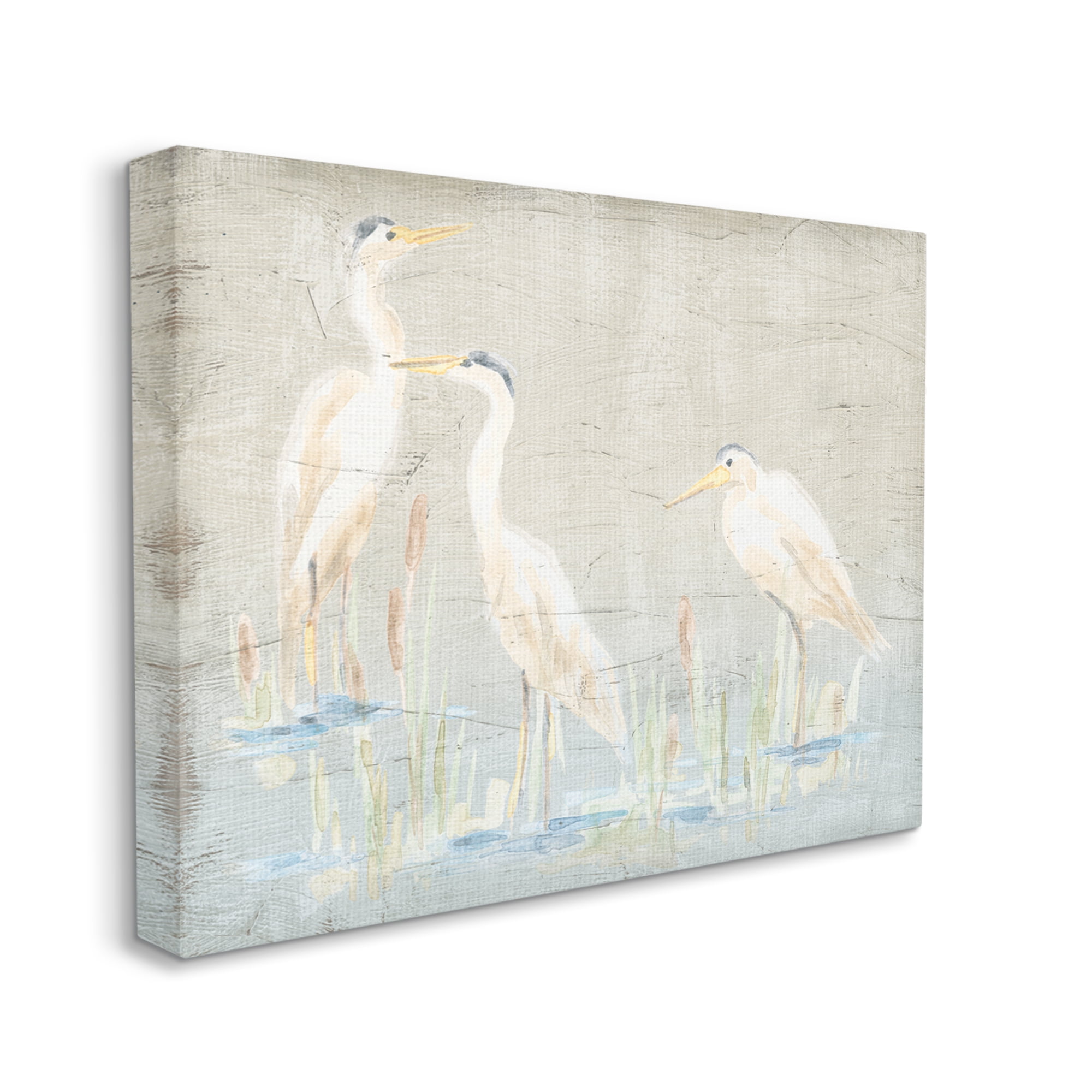 Stupell Industries Rustic Nautical Herons Animals & Insects Painting Gallery Wrapped Canvas Art Print Wall Art, 20 x 16