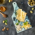 thumbnail image 5 of Flower Cutting Board, X-ray Photo of Group of Wild Orchid Floral Image Unsual Art Elements Print, Decorative Tempered Glass Cutting and Serving Board, Wine Bottle Shape, Teal White, by Ambesonne, 5 of 5