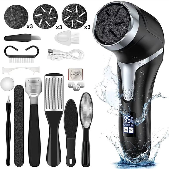 Rechargeable Electric Foot Callus Remover Grinder with Adjustable Speeds, Waterproof Pedicure Tool For Dead Skin Removal and Smooth Feet Care