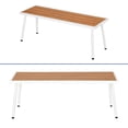 thumbnail image 3 of ModFusion 47" Outdoor/Indoor Backless Bench, All-Weather Patio Bench for Garden, Terrace, Porch, Park, Light Brown & White, 3 of 10