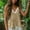 Khaki, variant on Women's Summer Linen Blend V-Neck Lace Cami Top Adjustable Spaghetti Strap Sleeveless Casual Top Khaki M