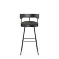thumbnail image 4 of Amisco Monza 30 In. Swivel Bar Stool - Dark Grey Polyurethane / Black Metal, 4 of 9