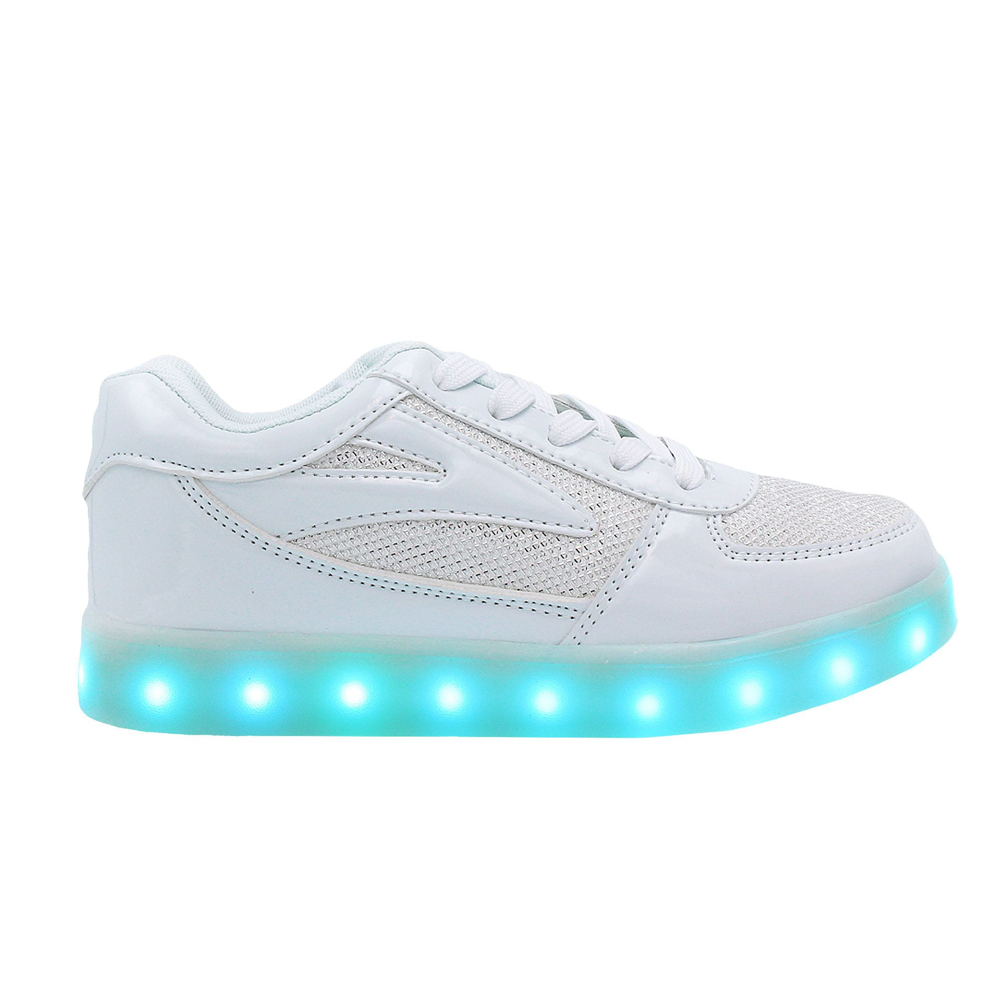 Smiles LED Light Up Sneakers Low Top Adult White Shoes US 5.5 / EU 36 - Walmart.com