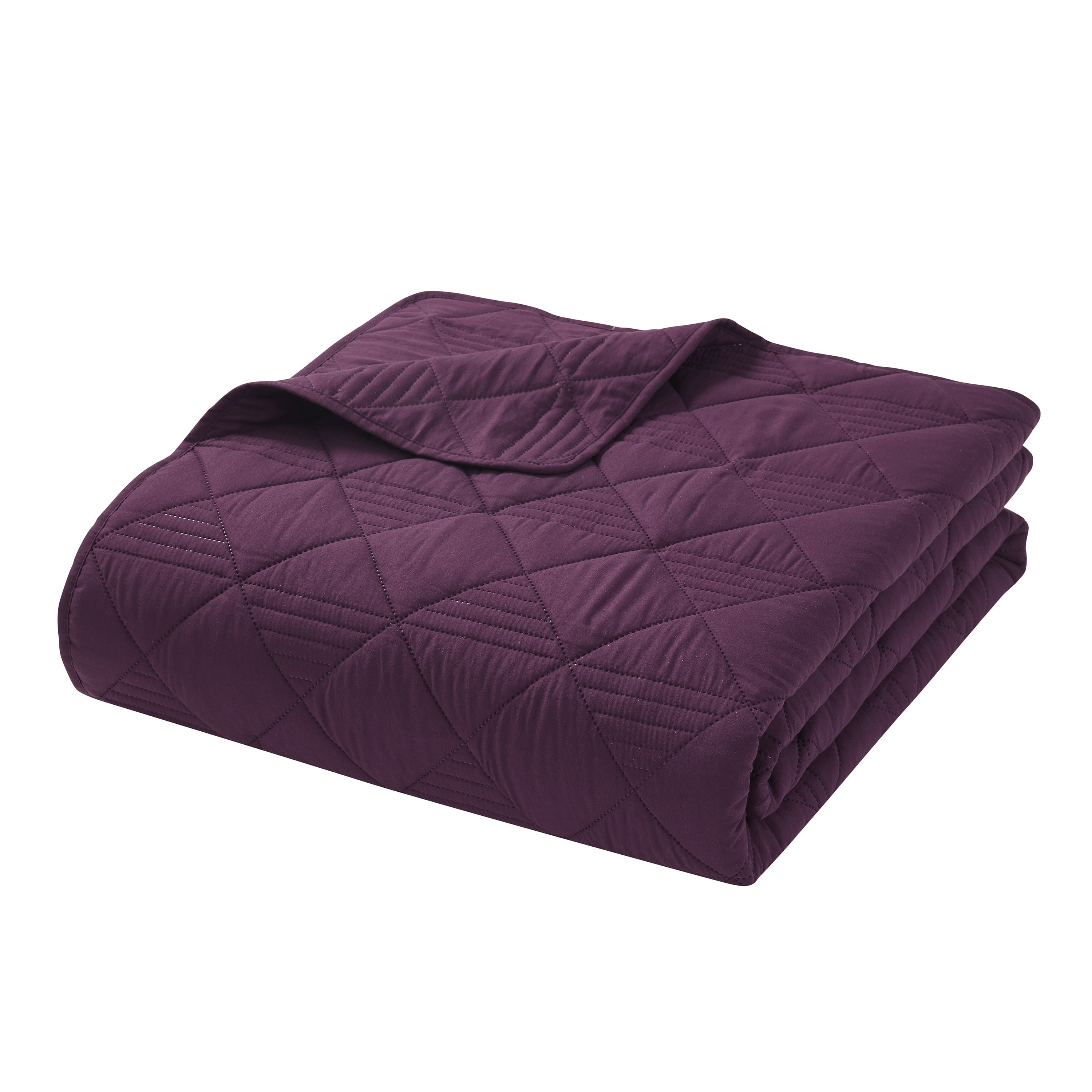VCNY Home Lucy 3-Piece Burgundy Diamond Pinsonic Quilt Set, Full/Queen, Adult, Unisex