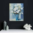 thumbnail image 4 of Creowell  Blue Flowers in Vase Original Wall Art for Dining Room Oil Painting with Raised Texture on Canvas Wall Art for Bedroom Living Room Wall Décor Ready to Hang 16x20 in/12x16 in, 4 of 4