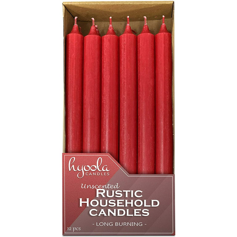 Hyoola, 10 inch Smokeless Dripless Dinner Candles Straight Unscented Taper  Candles - Rustic Silver Grey 