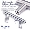 thumbnail image 2 of 12 Pack 8.9 Inch / 224mm Hole Center Cabinet Handles, Btowin VCF Stainless Steel Drawer Pulls Brushed Nickel Kitchen Cupboard Handles Metal Drawer Handles for Wardrobe Bathroom Kitchen Door, 2 of 5