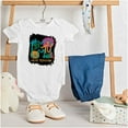 thumbnail image 3 of Retro MTV Colorful Chalk Flowers Logo Romper Boys or Girls Infant Baby Brisco Brands NB, 3 of 6