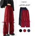 thumbnail image 4 of Basic Simple Womens Overalls Fashion High waist Wide leg Trousers, 4 of 10