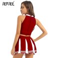 thumbnail image 2 of Uniforme de animadora para mujeres y adultos, traje de actuación, disfraz de colegiala japonesa, Top corto sin mangas, Mini Falda plisada, 2 of 5