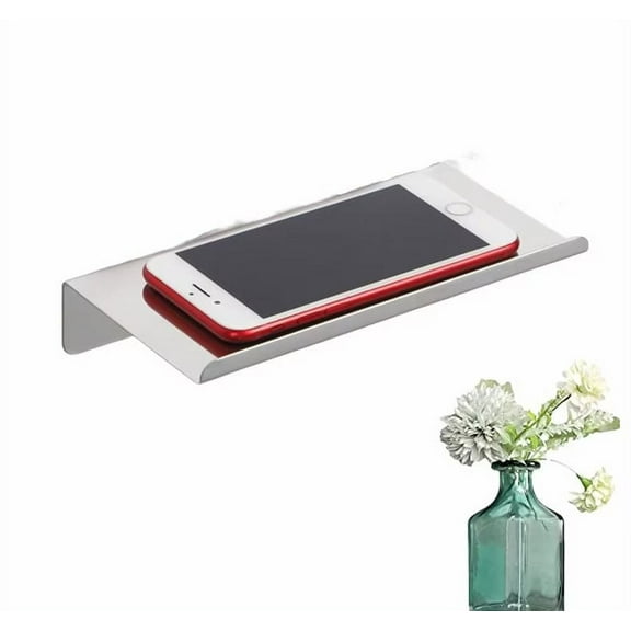 Toilet Paper Holder 201 Stainless Steel Roll Dispenser Storage Bathroom Accessories Toilet Tissue Holder with Phone Shelf Wall Mounted with Screws Brushed Nickel