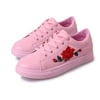 Casual Women Embroidered Flower Running Sneakers Flat Shoes Trainers