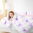 thumbnail image 3 of spefrowx Purple Watercolor Bow Twin Bedding for Girls, Modern Fashion Ribbon Bedding Comforter Set, Pink Reversible, 7 Pieces, 3 of 6