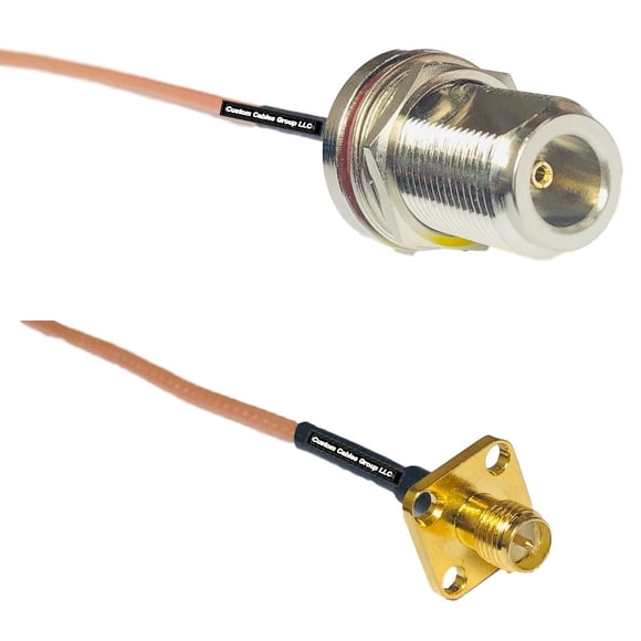 1 feet RG316 N Female Bulkhead to RP-SMA Female Flange RF Pigtail Coaxial Cable