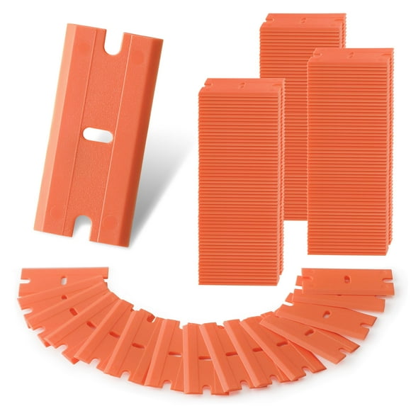 Cuchillas de afeitar de plástico WORKPRO, paquete de 200 unidades, de doble filo, color naranja