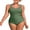 Green, variant on Charmo Double Straps One Piece Monikini Swimwear for Womens Ruched Tummy Control Swimsuit