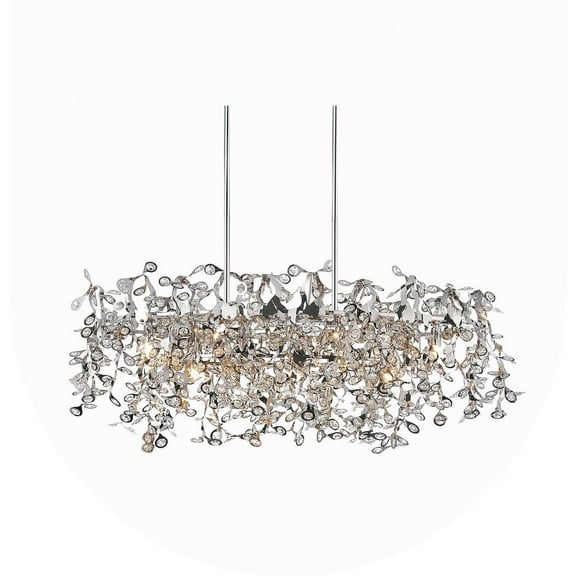 CWI Lighting Flurry 7 Light Down Contemporary Metal Chandelier in Chrome