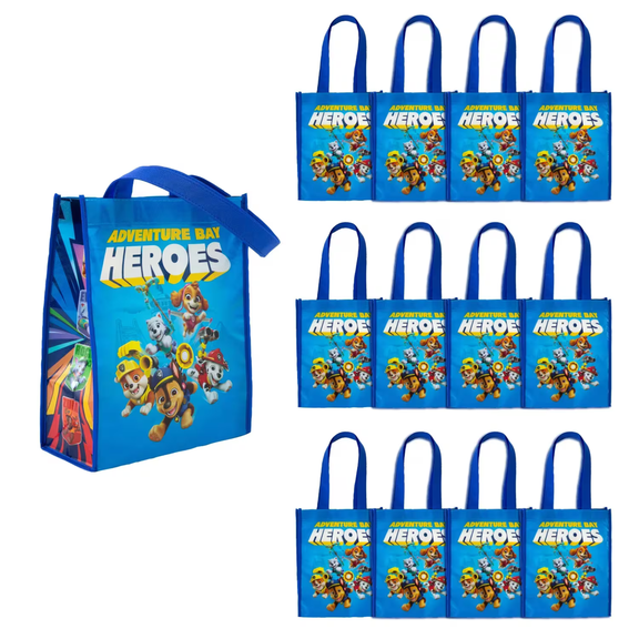 9" x 11" Medium PAW Patrol™ Adventure Bay Heroes Laminated Shopper Tote Bags – 12 Pc.