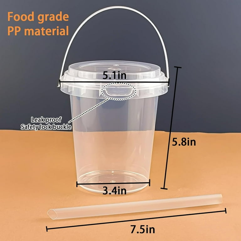 15sets disposable plastic cup with lid and straw, 34 ounce reusable and  suitable for outdoor travel beverage packaging pool party supplies beach  party supplies picnic supplies - Walmart.com