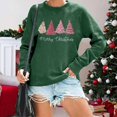 thumbnail image 2 of Fiaer Merry Christmas Women Sweatshirts Cute Xmas Tree Graphic Long Sleeve Plus Size Crew Neck Baggy Holiday Tops Green M, 2 of 4