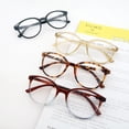 thumbnail image 3 of Oversized Classic Round Reading Glasses men Retro Eyeglasses Frame Women Flexble Spring Hinge Comfort Wear Amplifier C2C2 Demi Demi +250, 3 of 6